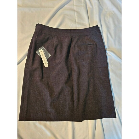 ADRIENNE VITTADINI Dark Gray Overlap Skirt Classic Career Women Sz 4 - Picture 6 of 12